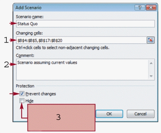   -If you want to concentrate on only a few key cells,the scenario summary report has ____________________ tools so you can hide and expand different parts of the report.