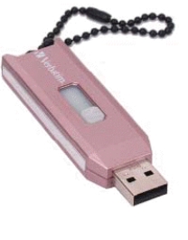 The item in the accompanying figure is a portable storage device featuring a built-in connector that plugs directly into a computer's USB port.