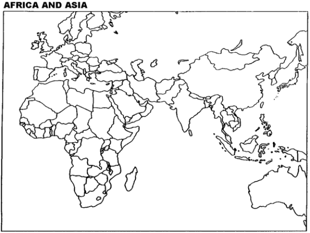 Instructions: Please use this outline map of Africa and Asia to answer the question(s).    -Compare and contrast the attitudes and actions of the United States toward Latin America with those of European states toward non-Western territories during the new imperialism.Include a consideration of the concepts of  gunboat diplomacy  and  dollar diplomacy  in your response.