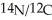 <strong>With mass spectral data the ratio of the mass of Was found to be 1.167.What is the mass of the <sup>14</sup>N atom?</strong> A)14.017 u B)10.292 u C)14.004 u D)17.000 u E)14.007 u