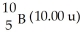 <strong>The average atomic mass of B is 10.80 u.Boron has only two stable forms And What is the natural percent abundance of <sub>B?</sub></strong> A)80.0% B)20% C)1.0% D)3.8% E)75%