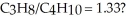 What mass of oxygen gas would be consumed by the complete combustion of 7.5 g of a mixture of propane (C<sub>3</sub>H<sub>8</sub>) and butane (C<sub>4</sub>H<sub>10</sub>) in the mole ratio of   A) 3.9 g B) 11 g C) 14 g D) 21 g E) 27 g
