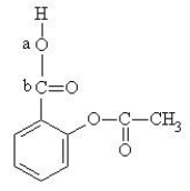 The structure of aspirin is given below.(Note that lone pairs of electrons are not shown. )    Which set of hybrid orbitals best describes the O-C bond,labeled  a,   b,  in aspirin? A) sp<sup>3</sup>-sp<sup>2</sup> B) sp<sup>3</sup>-sp<sup>3</sup> C) sp<sup>2</sup>-sp<sup>2</sup> D) sp-sp<sup>2</sup>