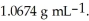 At 20 °C,an aqueous solution that is 24.0% by mass in ammonium chloride has a density of   What is the molarity of ammonium chloride in the solution?  The formula weight of   Cl is   A) 5.90 B) 0.479 C) 4.79 D) 0.0445 E) 22.5