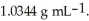 At 20 °C,a 2.32 mol L<sup>-1</sup> aqueous solution of ammonium chloride has a density of   What is the molality of ammonium chloride in the solution?  The formula weight of   Cl is   A) 2.55 B) 0.0449 C) 2.32 D) 0.446 E) 12.00