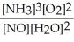 What is the equilibrium constant expression for: 4 NH<sub>3</sub>(g) + 5 O<sub>2</sub>(g) ⇌ 4 NO(g) + 6 H<sub>2</sub>O(g)  A)    B)    C)    D)    E)   
