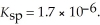 A solution of NaF(aq) is added dropwise to a solution that is 0.0102 mol L<sup>-1</sup> in   (aq) .When the concentration of   (aq) exceeds ________ mol L<sup>-1</sup>,   (s) will precipitate.Neglect volume changes.For   (s) ,   A) 8.6 ×   B) 1.3 × 10<sup>-2</sup> C) 1.7 ×   D) 3.3 ×   E) 1.7 × 10<sup>-4</sup>