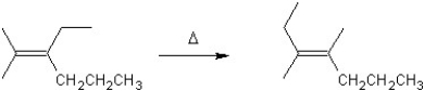 For which type of reaction is the following an example?   A) substitution B) elimination C) polymerization D) rearrangement E) addition