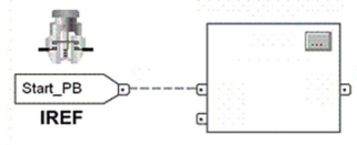 <strong>With reference to IREF shown,if the pushbutton is momentarily actuated the data in the IPAGE: </strong> A)changes immediately. B)is latched in for one scan. C)executes immediately. D)executes after a delay of one scan.