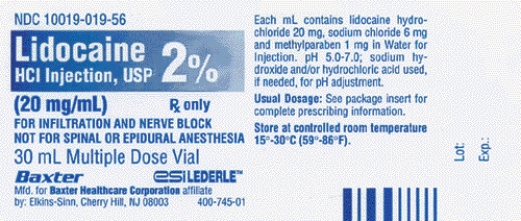 Identify the following, using the given label.   Copyright Baxter International Inc. -The supply dosage is __________ mg per mL.
