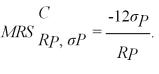 Mel and Christy are co-workers with different risk attitudes.Both have investments in the stock market and hold U.S.Treasury securities (which provide the risk free rate of return).Mel's marginal rate of substitution of return for risk   where R<sub>P</sub> is the individual's portfolio rate of return and σP is the individual's portfolio risk.Christy's   Each co-worker's budget constraint is   where R<sub>j</sub> is the risk-free rate of return,R<sub>m</sub> is the stock market rate of return,and σ<sub>m</sub> is the stock market risk.Solve for each co-worker's optimal portfolio rate of return as a function of R<sub>j</sub>,R<sub>m</sub> and σ<sub>m</sub>.