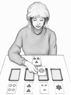   -Illustrated here is the A)  Washington Symbols Test. B)  Wisconsin Card-Sorting Test. C)  a classic test of parietal-lobe damage. D)  both A and C E)  both B and C