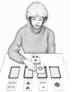 Illustrated here is the   A)  Washington Symbols Test. B)  Wisconsin Card-Sorting Test. C)  classic test of parietal-lobe damage. D)  both A and C E)  both B and C
