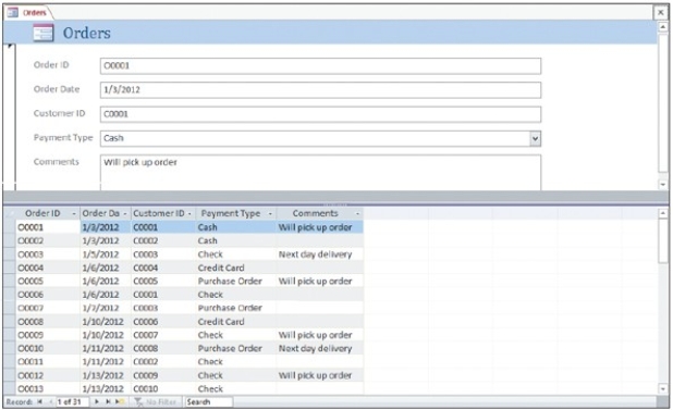   Referencing the image above,this form contains a: A)  split Form. B)  multiple Items Form. C)  macro Form. D)  subform.
