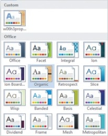 <strong> The image shown above illustrates the ________ gallery.</strong> A)Styles B)Themes C)WordArt D)Template