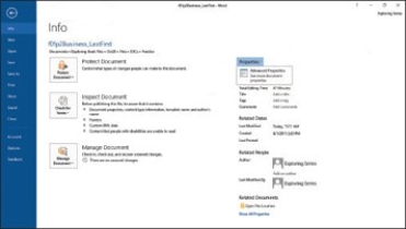    The figure shown above depicts Backstage view.