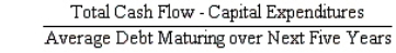 The cash flow adequacy ratio is defined as:  