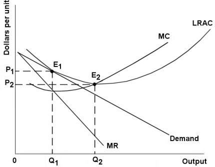 The diagram below shows demand and cost curves for a monopolistically competitive firm.    FIGURE 11- 3 -The following statements describe a cooperative equilibrium in an oligopoly where the firms are jointly maximizing profits by restricting output.Which statement is false? A) MR > MC for each individual firm. B) No individual firm will have an incentive to change output. C) An individual firm could increase profits by cheating. D) The firms in the industry will jointly be earning monopoly profits. E) P > MC for each individual firm.