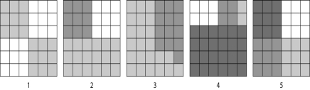 Please refer to the art below to answer the following question.     Figure 54.2 -According to the Shannon Diversity Index, which block would show the greatest diversity? A)  1 B)  2 C)  3 D)  4 E)  5 
