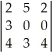 The value of the determinant   is A) 2. B) 14. C) -42. D) 42.