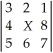 What value for X will result in the value for the determinant   to equal -48? A) 0 B) 1 C) 2 D) 3