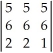 Evaluate the determinant   .