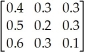 Table 14-3 The following data consists of a matrix of transition probabilities (P) of three office locations (A,B,C) within a large company and how employees shift from one location to the other from year to year.The company CEO would like to understand the movement of employees over time and the long-run proportion of employees in each location.Assume that there is always a total of 3000 employees. A B C P =     π(0) = [1000, 1000, 1000)  -Using the data given in Table 14-3, how many employees do we expect in location B one year from now? A) 1000 B) 1400 C) 1500 D) 800
