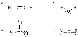 Which molecule will have the STRONGEST attraction to another molecule of its own kind?   A)  a B)  b C)  c D)  d