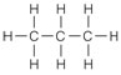 Rewrite the following structural formula as a condensed formula.   A)  C<sub>3</sub>H<sub>8</sub> B)  CH<sub>3</sub>CH<sub>2</sub>CH<sub>3</sub> C)  C<sub>2</sub>H<sub>5</sub>CH<sub>3</sub> D)  CCCH<sub>8</sub>