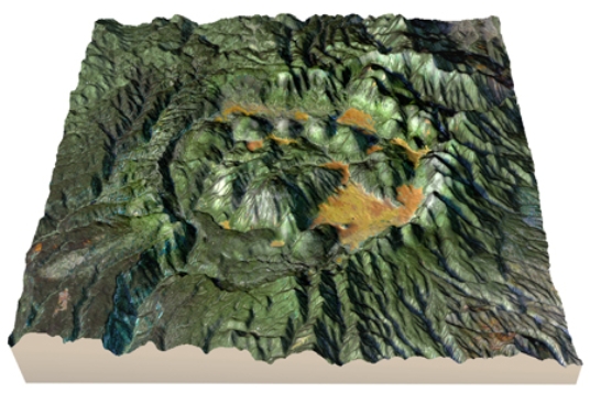 Which of the following is NOT true of calderas?   A) They are produced by removal of easily eroded pyroclastic materials. B) They commonly contain layers of volcanic ash and volcanic domes. C) They are bounded by steep topographic scarps with a generally basin-shaped outline. D) They form from the collapse of the ground surface into an emptied magma chamber below.