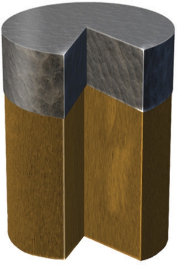 How would the force and stress on the wooden pillar in this figure change if the stone weight was the same size but the wooden pillar was narrower?   A) The amount of force and amount of stress would be unchanged. B) The amount of force and the amount of stress would both increase. C) The amount of force and the amount of stress would both decrease. D) The force would remain the same, but the amount of stress would increase. E) The force would remain the same, but the amount of stress would decrease.