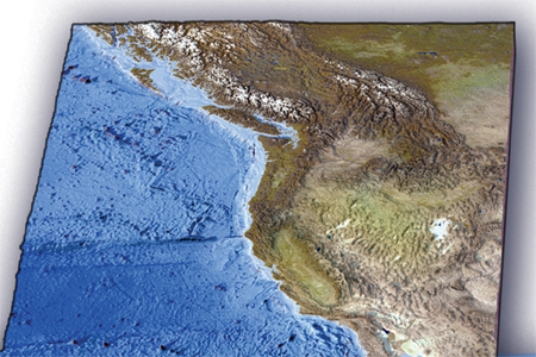 Which of the following features is present on the seafloor off the Pacific Northwest?   A) world's largest oceanic plateau B) long, fairly straight fracture zone C) world's largest linear island chain D) island arc within oceanic plates