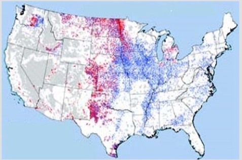 The red areas in the map below are places where   A) soil erosion due to wind is a major problem. B) soil erosion due to water is a major problem. C) soil is being formed faster than it is being eroded away. D) salinization is leaving the soil ineffective for agriculture.