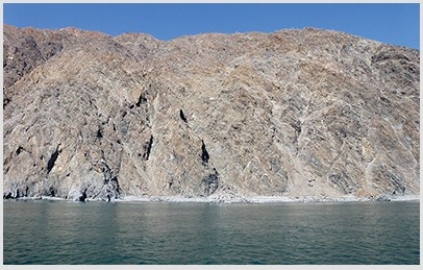 In the coastlines investigation,what coastline feature is represented by the very steep topography along the western coast (left side of island) ?   A) Sea cliffs B) Marine terrace C) Delta D) Spit and sand bar E) Submerged coastline