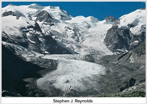 What feature will be formed by the sediment carried along the sides of this glacier?   A) Cirque B) Tarn C) Arête D) Lateral moraine E) None of these are correct.