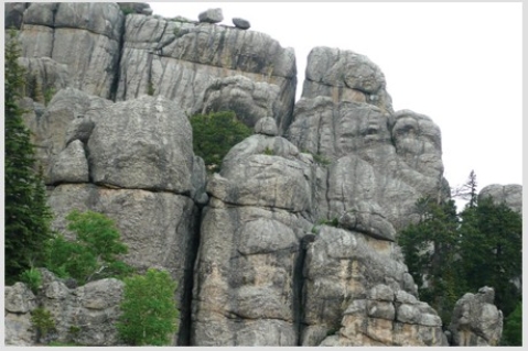 What is the dominant type of weathering shown in this photograph?   A) Dissolution B) Chemical weathering C) Debris flow D) Hydrolysis E) Physical weathering