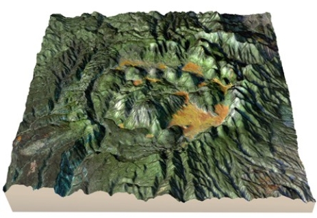 What kind of volcano is in this figure?   A) Cinder cone B) Large shield volcano C) Small shield volcano D) Composite volcano E) Caldera
