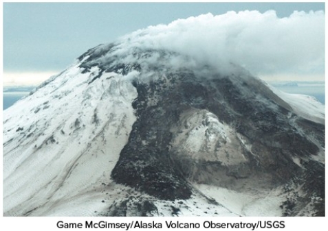 What is a common hazard of this type of volcano?   A) Burning,building collapse,and suffocation from an eruption column and pyroclastic flows B) Volcanic mudflows and landslides C) Relatively small pyroclastic eruptions caused by localized explosions or collapse D) All of these are correct.