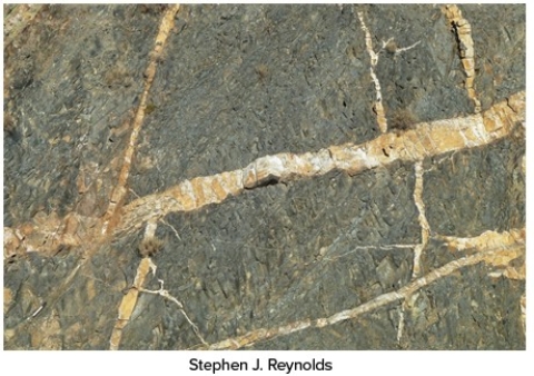 The vertical igneous feature shown in this photograph is a   A) dike. B) sill. C) volcanic neck. D) batholith.