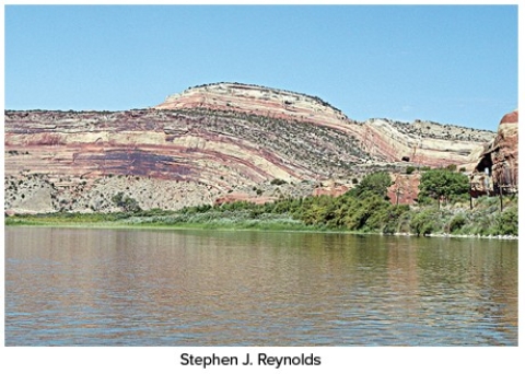 The type of structure shown in this figure is a(n)    A) thrust fault. B) anticline. C) syncline. D) monocline. E) basin.