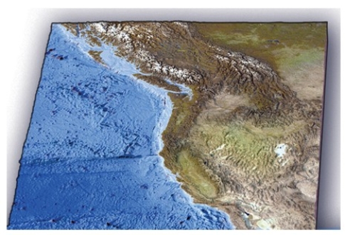 Which of the following features is present on the seafloor off the Pacific Northwest?   A) World's largest oceanic plateau B) Long,fairly straight fracture zone C) World's largest linear island chain D) Island arc within oceanic plates