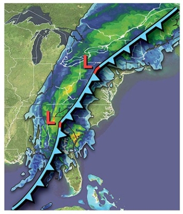 The warm air being lifted in this map is mostly located in the ________ portion of the map.   A) northern B) southern C) eastern D) western
