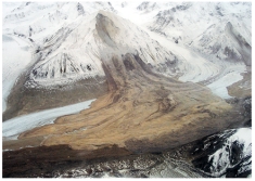 The main feature shown in this photograph illustrates:   A) weathering B) flooding C) permafrost D) slope failure