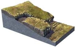 What type of slope failure is shown in this figure?   A) debris avalanche B) creep C) rock slide D) debris flow E) rock fall
