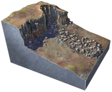 What type of slope failure is shown in this figure?   A) rotational slide B) creep C) earth flow D) debris flow E) rock avalanche