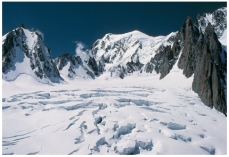 What is this bowl-shaped,glacially carved feature?   A) hanging valley B) arête C) cirque D) continental ice sheet