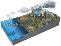 What happens to different isotopes of oxygen in this figure?   A) evaporation concentrates lighter isotopes in the resulting water vapor B) precipitation forms ice that is enriched in heavier isotopes relative to seawater C) melting of ice preferentially releases heavier isotopes back into the ocean D) all of these
