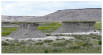 These pillars are remnants of layers,most of which have been stripped away by wind erosion.If this occurred in less than five years you might reasonably conclude that:   A) the pillars are remnants of volcanic necks B) this area recently has become a productive place to produce agriculture C) there must have been drought,overgrazing,or some short-term climatic change D) this area was originally a lake