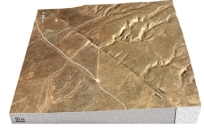 Which feature might indicate that this area has relatively recent earthquakes?   A) a change in topography across the structure B) the presence of a fault scarp C) the bends in streams D) the steam channels on the right side that no longer continue onto the left side E) all of these
