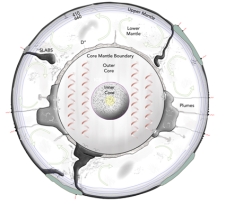 This model of flow within Earth predicts that:   A) subducted plates pile up on the core-mantle boundary B) material rises near the core-mantle boundary C) cold material is more dense and sinks D) hot material is less dense and rises E) all of these